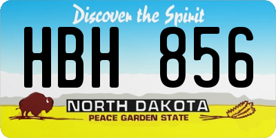 ND license plate HBH856