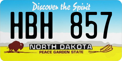 ND license plate HBH857