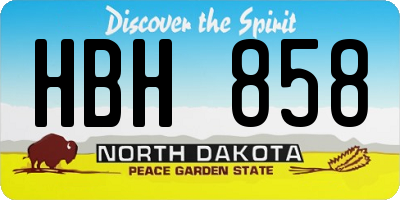 ND license plate HBH858