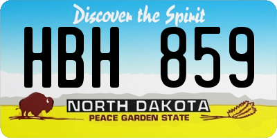 ND license plate HBH859