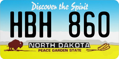 ND license plate HBH860