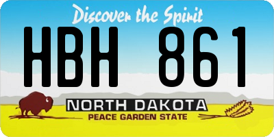 ND license plate HBH861