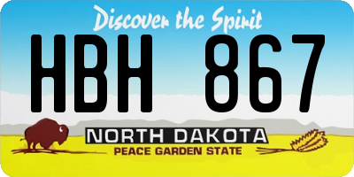 ND license plate HBH867