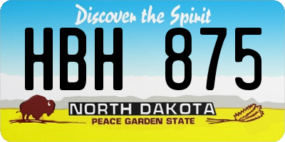 ND license plate HBH875