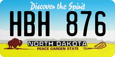 ND license plate HBH876