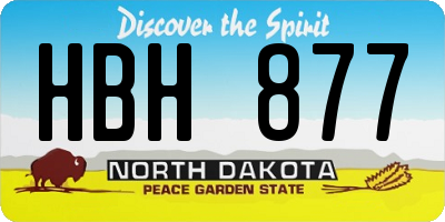 ND license plate HBH877