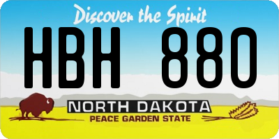 ND license plate HBH880