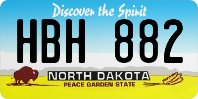 ND license plate HBH882