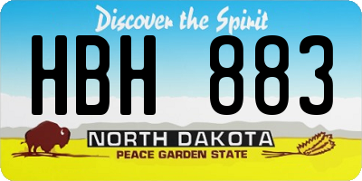 ND license plate HBH883