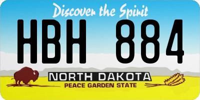 ND license plate HBH884