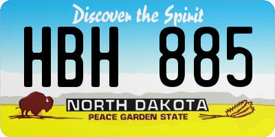 ND license plate HBH885