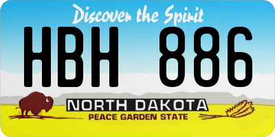 ND license plate HBH886