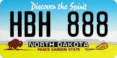 ND license plate HBH888