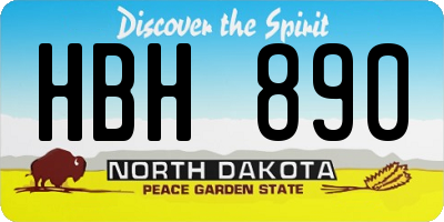 ND license plate HBH890