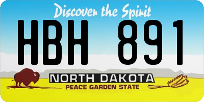 ND license plate HBH891