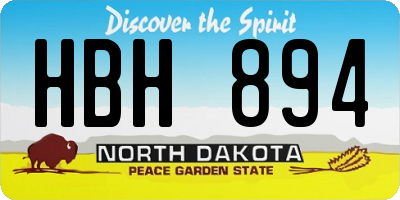 ND license plate HBH894