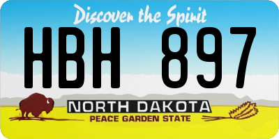 ND license plate HBH897