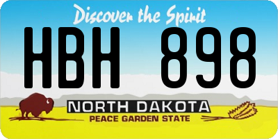 ND license plate HBH898