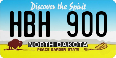 ND license plate HBH900