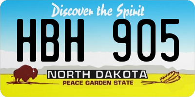 ND license plate HBH905