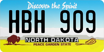 ND license plate HBH909
