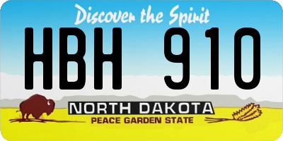 ND license plate HBH910