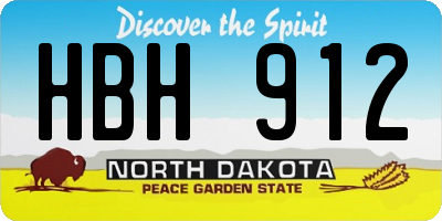 ND license plate HBH912
