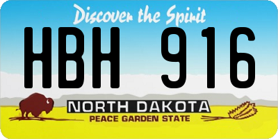 ND license plate HBH916