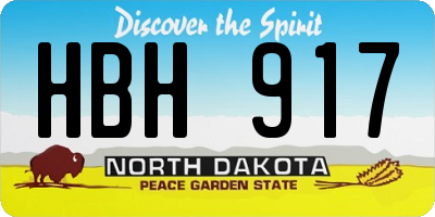 ND license plate HBH917