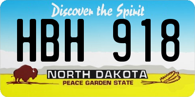 ND license plate HBH918