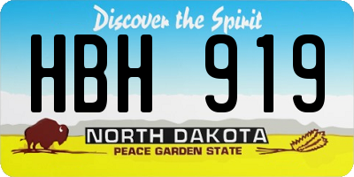 ND license plate HBH919