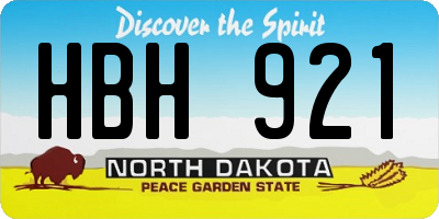 ND license plate HBH921