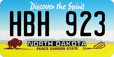 ND license plate HBH923
