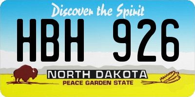 ND license plate HBH926