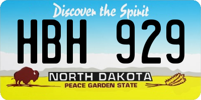 ND license plate HBH929