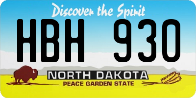 ND license plate HBH930
