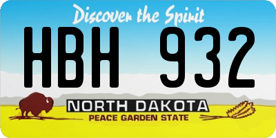 ND license plate HBH932