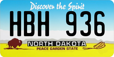 ND license plate HBH936