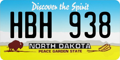 ND license plate HBH938