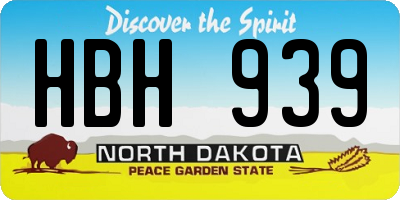 ND license plate HBH939