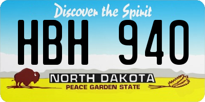 ND license plate HBH940