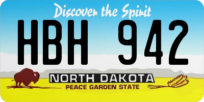 ND license plate HBH942