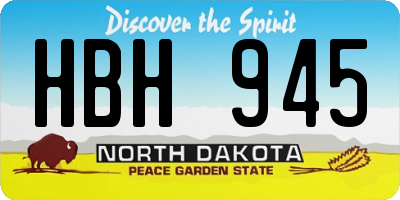 ND license plate HBH945