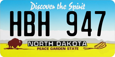 ND license plate HBH947