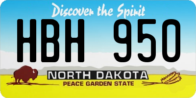 ND license plate HBH950