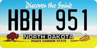 ND license plate HBH951