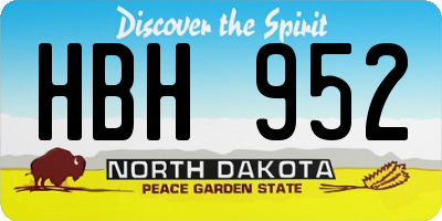 ND license plate HBH952
