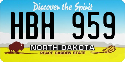 ND license plate HBH959