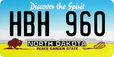 ND license plate HBH960
