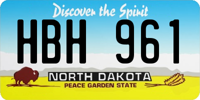 ND license plate HBH961